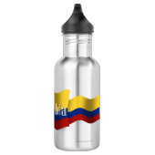 Wellenartig bewegende Flagge Kolumbiens Trinkflasche (Rechts)
