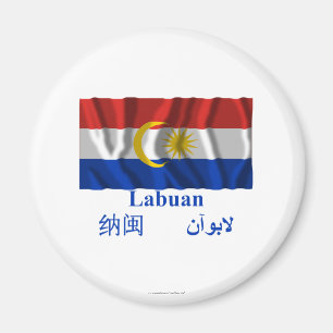 Wellenartig bewegende Flagge Labuans mit Namen Magnet