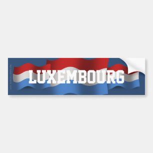 Wellenartig bewegende Flagge Luxemburgs Autoaufkleber