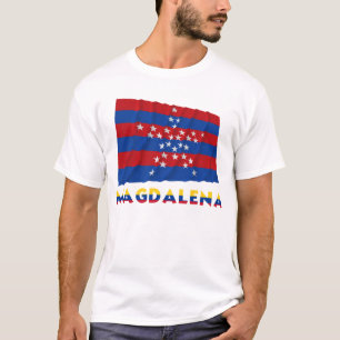 Wellenartig bewegende Flagge Magdalena mit Namen T-Shirt