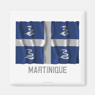 Wellenartig bewegende Flagge Martiniques mit Namen Magnet