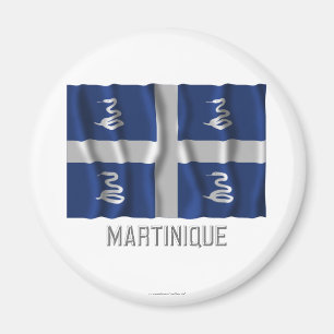 Wellenartig bewegende Flagge Martiniques mit Namen Magnet