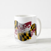 Wellenartig bewegende Flagge Marylands Kaffeetasse (VorderseiteRechts)
