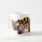 Wellenartig bewegende Flagge Marylands Kaffeetasse (Vorderseite Links)