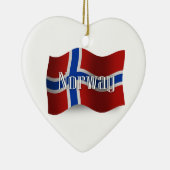 Wellenartig bewegende Flagge Norwegens Keramikornament (Rechts)