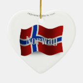 Wellenartig bewegende Flagge Norwegens Keramikornament (Hinten)