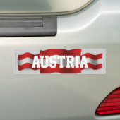 Wellenartig bewegende Flagge Österreichs Autoaufkleber (Auf Auto)