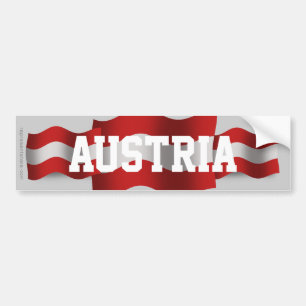 Wellenartig bewegende Flagge Österreichs Autoaufkleber