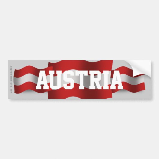 Wellenartig bewegende Flagge Österreichs Autoaufkleber (Vorne)