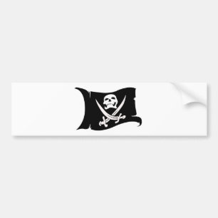 Wellenartig bewegende Flagge-Pirat Ikone #10 Autoaufkleber
