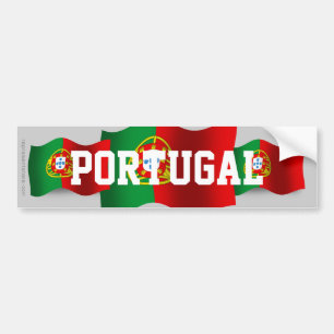 Wellenartig bewegende Flagge Portugals Autoaufkleber