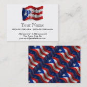 Wellenartig bewegende Flagge Puertos Rico Visitenkarte (Vorne/Hinten)