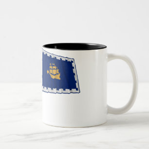Wellenartig bewegende Flagge Québec-Stadt Zweifarbige Tasse