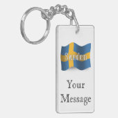 Wellenartig bewegende Flagge Schwedens Schlüsselanhänger (Vorderseite links)