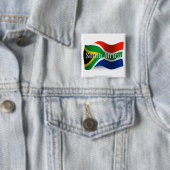 Wellenartig bewegende Flagge Südafrikas Button (Beispiel)