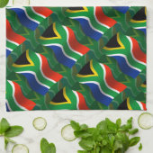 Wellenartig bewegende Flagge Südafrikas Handtuch (Gefaltet)