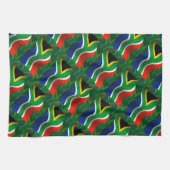 Wellenartig bewegende Flagge Südafrikas Handtuch (Horizontal)