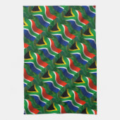 Wellenartig bewegende Flagge Südafrikas Handtuch (Vertikal)