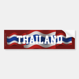 Wellenartig bewegende Flagge Thailands Autoaufkleber