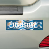 Wellenartig bewegende Flagge Uruguays Autoaufkleber (Auf Auto)