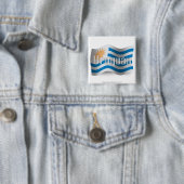 Wellenartig bewegende Flagge Uruguays Button (Beispiel)