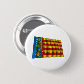 Wellenartig bewegende Flagge Valencias Button (Vorne & Hinten)