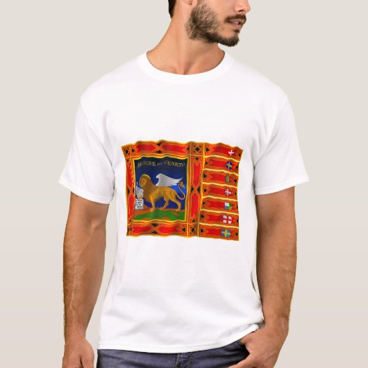 Wellenartig bewegende Flagge Venetiens T-Shirt (Vorderseite)