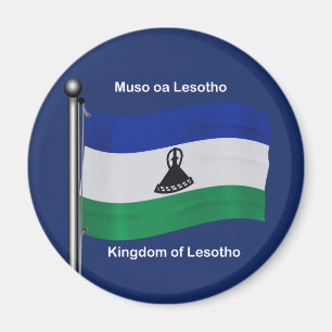 Wellenartig bewegende Flagge von Lesotho Magnet