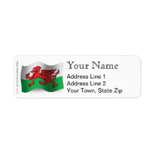Wellenartig bewegende Flagge Wales