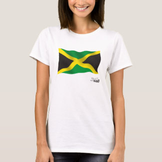 Wellenartig bewegende jamaikanische Flagge T-Shirt
