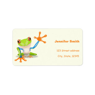 Wellenartig bewegende rote mit Augen Adressaufkleber