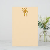Wellenartig bewegender Affe Briefpapier (Stehend Vorderseite)