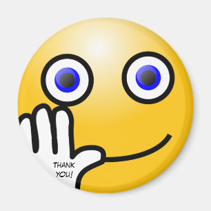 Wellenartig bewegender Emoticon danken Ihnen! Magnet