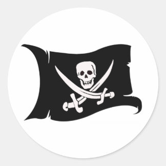 Wellenartig bewegender Jack Rackham der Runder Aufkleber