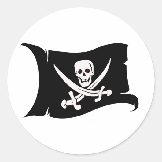 Wellenartig bewegender Jack Rackham der Runder Aufkleber (Vorderseite)