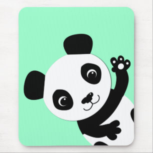 Wellenartig bewegender Panda Mousepad