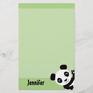 Wellenartig bewegender Panda stationär Briefpapier