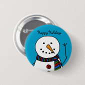 wellenartig bewegender Schneemann Button (Vorne & Hinten)