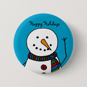 wellenartig bewegender Schneemann Button