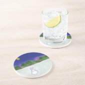 Wellenartig bewegender Schneemann Getränkeuntersetzer (Seite)