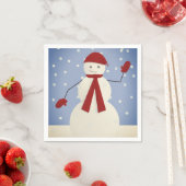 Wellenartig bewegender Schneemann Serviette (Beispiel)