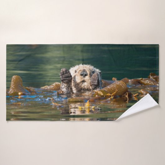 Wellenartig bewegender Seeotter Badehandtuch (Badehandtuch)