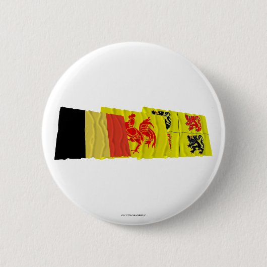 Wellenartig bewegendes Flaggen-Trio Hainaut Button (Vorderseite)