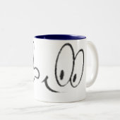 Wellenartig bewegendes Gesicht Zweifarbige Tasse (VorderseiteRechts)