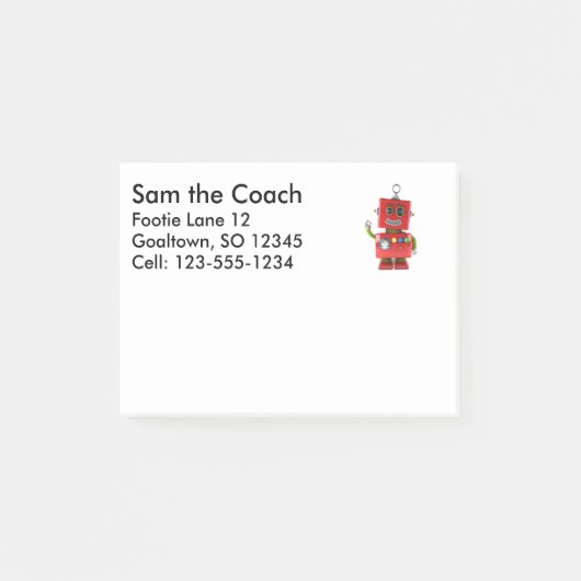 Wellenartig bewegendes hallo des roten post-it klebezettel (Vorderseite)