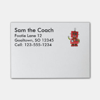 Wellenartig bewegendes hallo des roten post-it klebezettel