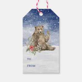 Wellenbär mit Blume in den Schneezaubertagen Geschenkanhänger