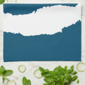 Wellenblau Geschirrtuch (Gefaltet)