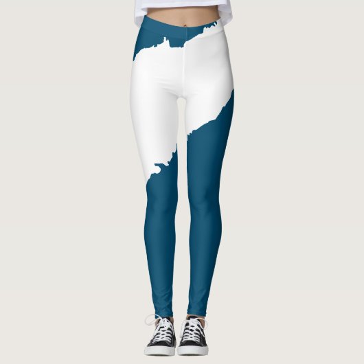 Wellenblau Leggings (Vorderseite)