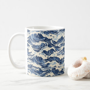 Wellenblaues Muster Kaffeetasse